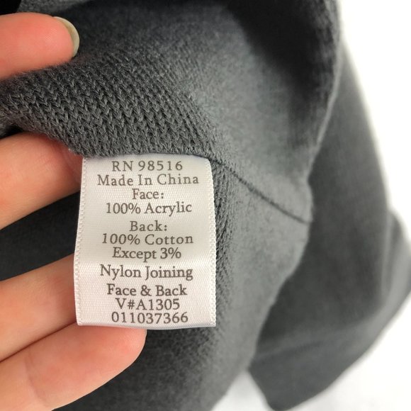 Coldwater Creek Women's Size 12 Grey Long Sleeve Cardigan Sweater Jacket Button - Picture 7 of 10